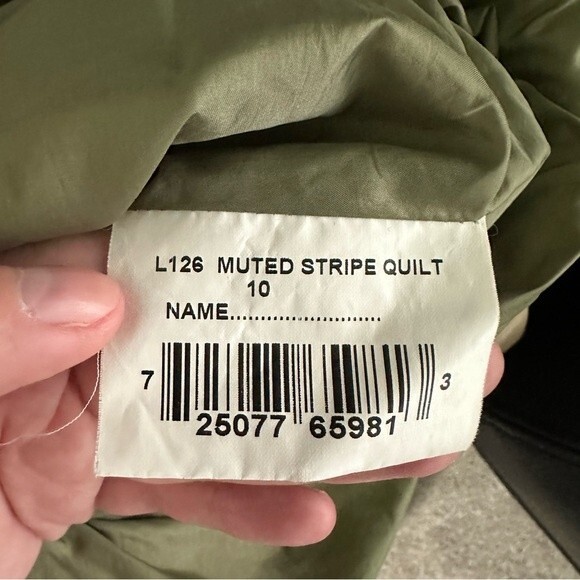 Barbour Muted Stripe Quilted Jacket Size 6 - Picture 12 of 15